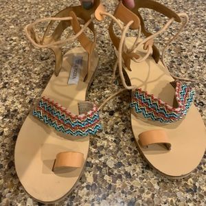 Steve Madden Leather Lace Up Sandals